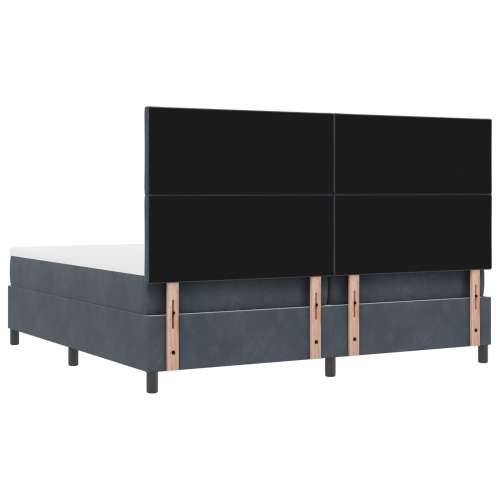 Box Spring Krevet s Madracem & Klupom Tamno Siva 200x200 cm Baršun Cijena