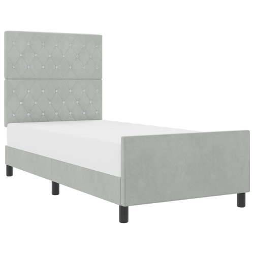 Krevet s okvirom Svjetlosiva 90x200 cm Baršun Cijena