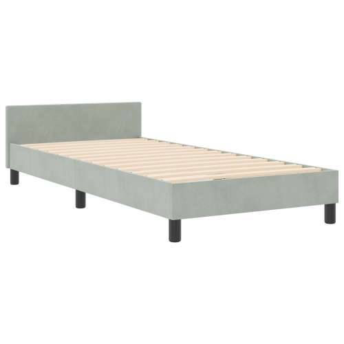Krevet s okvirom Svjetlosiva 90x200 cm Baršun Cijena