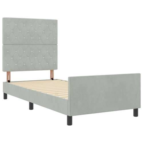 Krevet s okvirom Svjetlosiva 90x200 cm Baršun Cijena