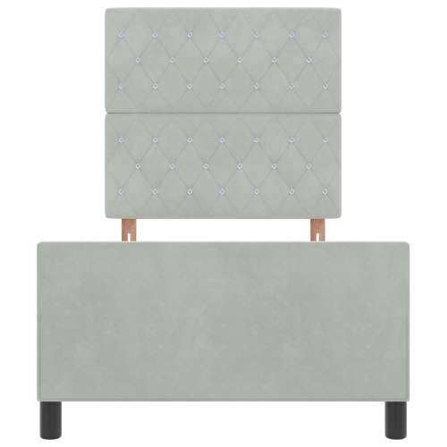 Krevet s okvirom Svjetlosiva 90x200 cm Baršun Cijena