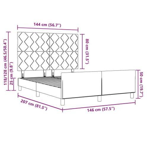 Krevet s okvirom Tamno siv 140x200 cm Baršun Cijena