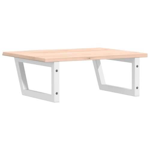 Zidna polica za Lavabo - Umivaonik od čelika i masivne hrastovine - Smeđa i bijela 60 x 50 x 2 cm 1 Trapez Cijena