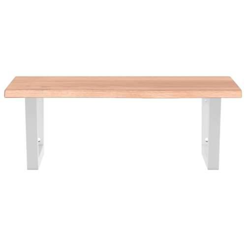 Zidna polica za Lavabo - Umivaonik od čelika i masivne hrastovine - svijetlo smeđa i bijela 60 x 50 x 2 cm 1 Trapez Cijena