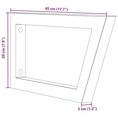 Nosači polica za Lavabo - Umivaonik 2 kom bijeli trapezni čelični - Bijela 20 x 45 cm 1 Trapez Cijena