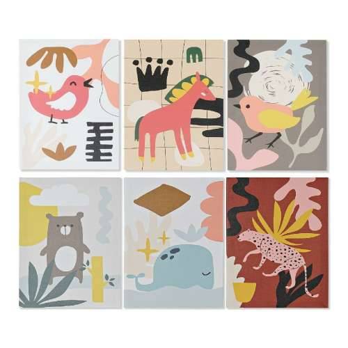 Slika DKD Home Decor Animals Platno Children’s Životinje (30 x 1,8 x 40 cm) (6 kom.) Cijena