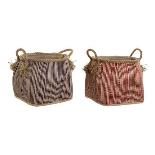 košara DKD Home Decor Prirodno Crvena Plava Prirodno vlakno (31 x 31 x 30 cm) (2 kom.) Cijena