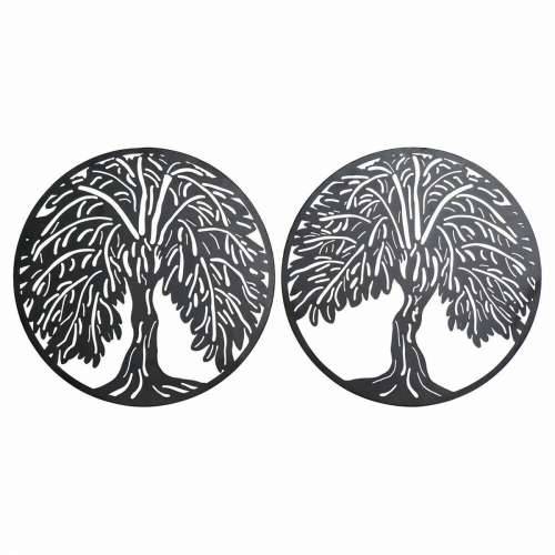 Zidni Ukras DKD Home Decor drvo Metal (2 pcs) (40 x 1 x 40 cm) Cijena