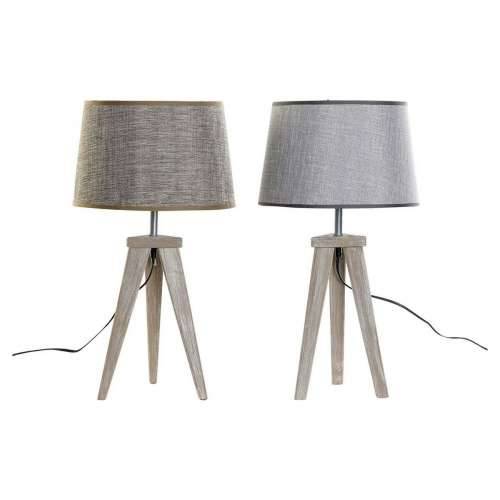 Stolna svjetiljka DKD Home Decor List Siva Smeđa Lan 250 V 60 W Borovina (30 x 30 x 57.5 cm) (2 pcs) Cijena
