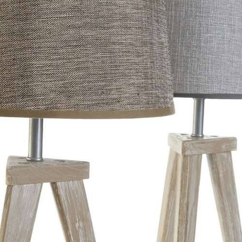 Stolna svjetiljka DKD Home Decor List Siva Smeđa Lan 250 V 60 W Borovina (30 x 30 x 57.5 cm) (2 pcs) Cijena