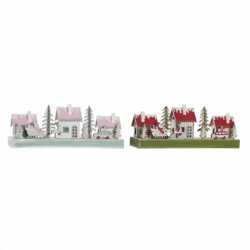 Božićni ukras DKD Home Decor Drvo kuća (2 pcs) (30 x 6 x 12 cm) Cijena
