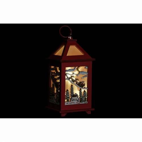 Laternas stends DKD Home Decor Crăciun Bijela Crvena Drvo kuća (9 x 9 x 18 cm) (2 pcs) Cijena