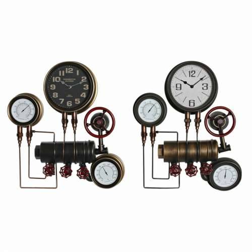 Zidni sat DKD Home Decor Crna Crvena Željezo zlatan (2 pcs) (46 x 13 x 58 cm) Cijena