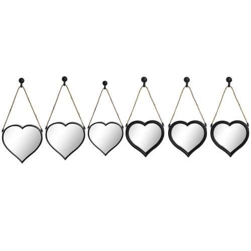 Set Ogledala DKD Home Decor Ogledalo Srce Crna PP 2 kom. (27 x 3 x 27 cm) Cijena
