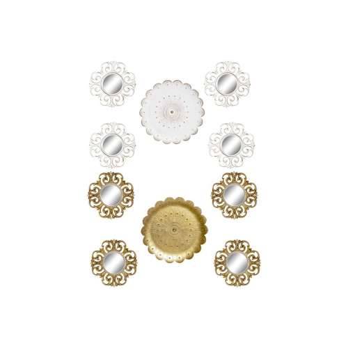 Set Ogledala DKD Home Decor Kristal zlatan Bijela PP 2 kom. moderan Decapé (35 x 2 x 35 cm) Cijena