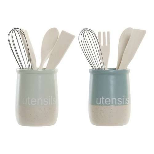 Posuda za Kuhinjski Pribor DKD Home Decor Kaučukovac Gres Keramika (2 pcs) Cijena
