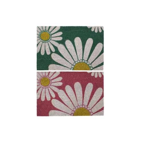 Prostirač DKD Home Decor Roza Guma Metvica Bijela Rumena 2 kom. Kokosova vlakna (60 x 40 x 0,5 cm) Cijena