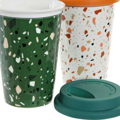 Velika Šalica DKD Home Decor Terrazo Silikon Porculan (400 ml) (4 pcs) Cijena