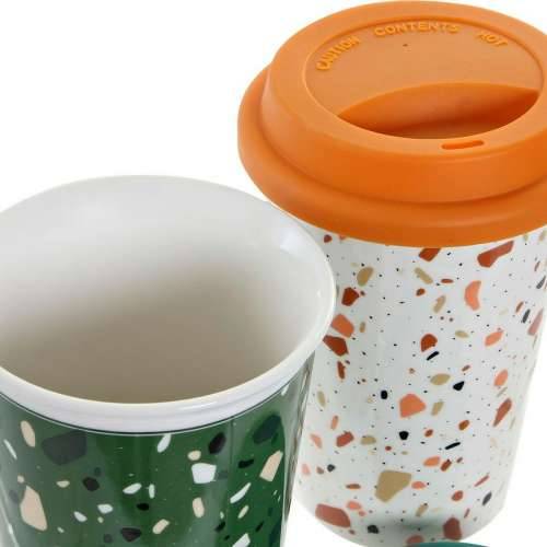Velika Šalica DKD Home Decor Terrazo Silikon Porculan (400 ml) (4 pcs) Cijena