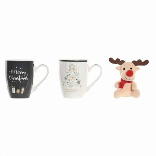 Velika Šalica DKD Home Decor Crna Bijela Porculan Bone China (360 ml) (2 kom.) Cijena
