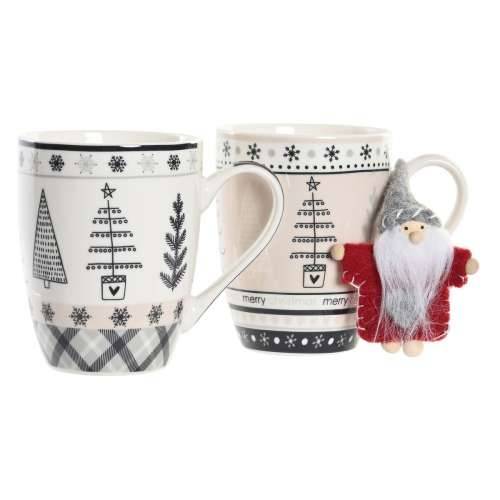 Velika Šalica DKD Home Decor Roza Crna Porculan Bone China (360 ml) (2 kom.) Cijena