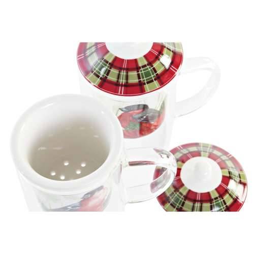 Šalica za Čaj DKD Home Decor Putns Kristal Porculan Crvena (300 ml) (2 kom.) Cijena
