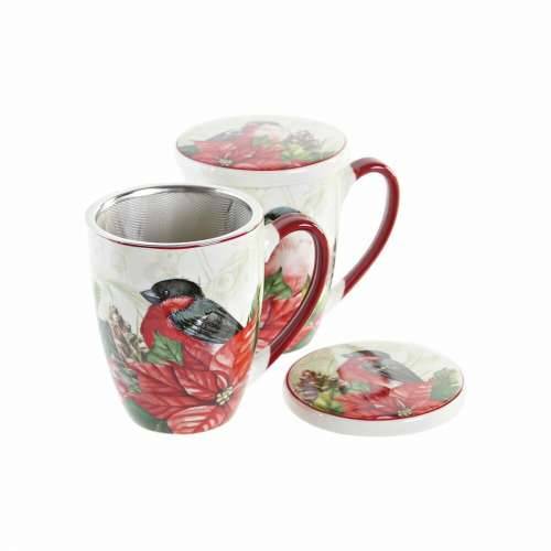 Šalica za Čaj DKD Home Decor Putns Porculan Crvena Zelena (380 ml) (2 kom.) Cijena