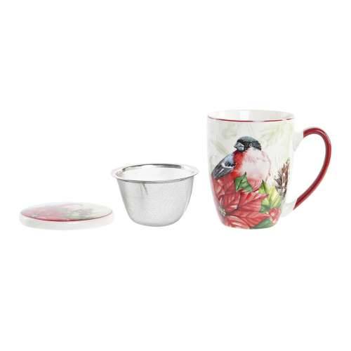 Šalica za Čaj DKD Home Decor Putns Porculan Crvena Zelena (380 ml) (2 kom.) Cijena