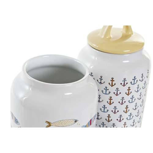 Čamac DKD Home Decor Bijela Pisana Gres Keramika Mediteran (2 kom.) Cijena
