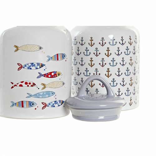 Čamac DKD Home Decor Bijela Pisana Gres Keramika Mediteran (2 kom.) Cijena