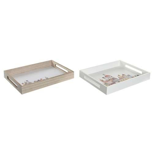 Pladanj za aperitive DKD Home Decor Pisana Drvo MDF Cottage Kuće (2 kom.) (40 x 30 x 5 cm) Cijena