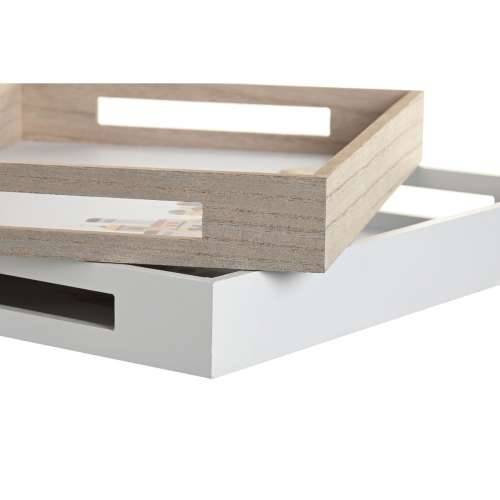 Pladanj za aperitive DKD Home Decor Pisana Drvo MDF Cottage Kuće (2 kom.) (40 x 30 x 5 cm) Cijena
