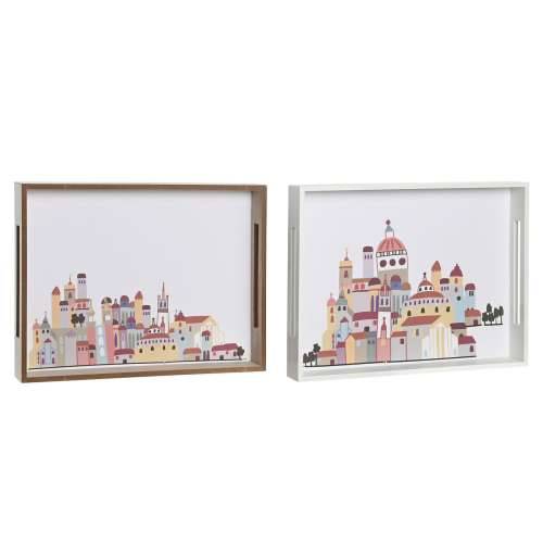 Pladanj za aperitive DKD Home Decor Pisana Drvo MDF Cottage Kuće (2 kom.) (40 x 30 x 5 cm) Cijena