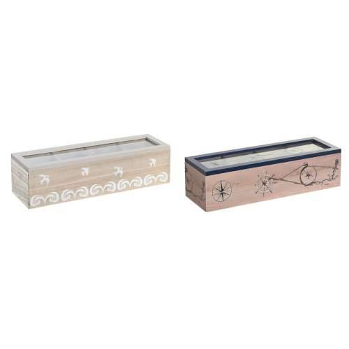 Kutija za Čajeve DKD Home Decor Kristal Plava Bijela Drvo MDF (30 x 9 x 8 cm) (2 kom.) Cijena