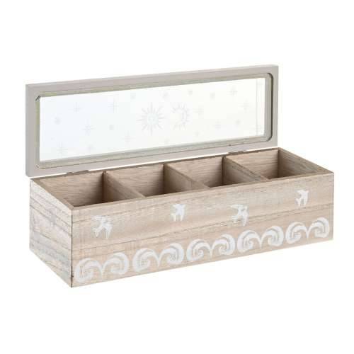 Kutija za Čajeve DKD Home Decor Kristal Plava Bijela Drvo MDF (30 x 9 x 8 cm) (2 kom.) Cijena