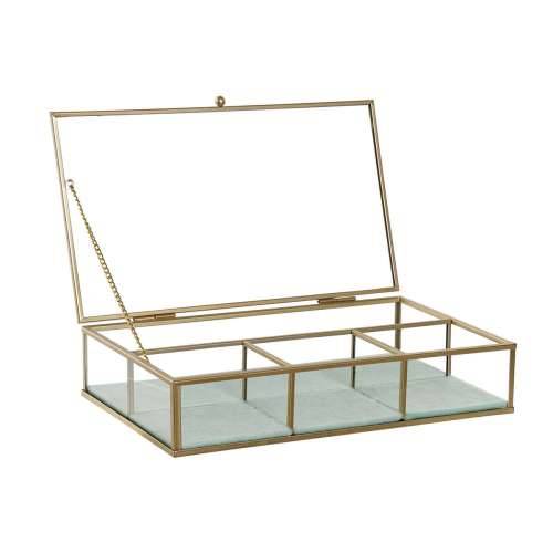 Kutija za nakit DKD Home Decor Kristal Metal Zelena Svjetlo siva (27 x 15 x 5,5 cm) (2 kom.) Cijena
