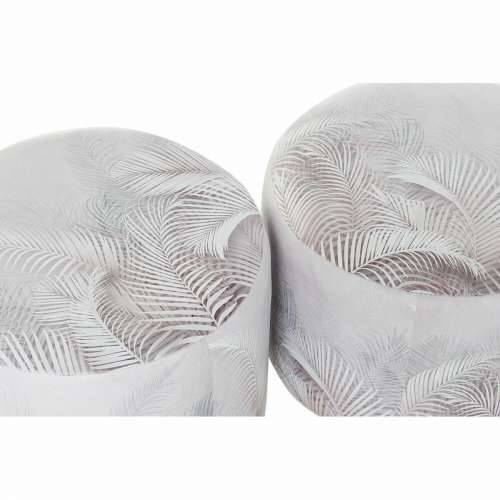 Naslonjač za Noge DKD Home Decor Siva PU Borovina Tropsko (30 x 30 x 30 cm) (2 kom.) (30 x 30 x 32 cm) Cijena