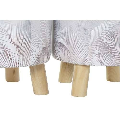 Naslonjač za Noge DKD Home Decor Siva PU Borovina Tropsko (30 x 30 x 30 cm) (2 kom.) (30 x 30 x 32 cm) Cijena