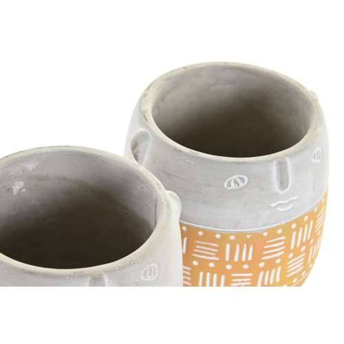 Tegla za biljke DKD Home Decor Lice Plava Roza Cement Zelena Rumena (13 x 13 x 11 cm) (4 kom.) Cijena