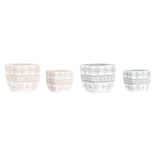Set Tegli DKD Home Decor Siva Bež Cement Tropsko (2 kom.) (14 x 14 x 13 cm) Cijena