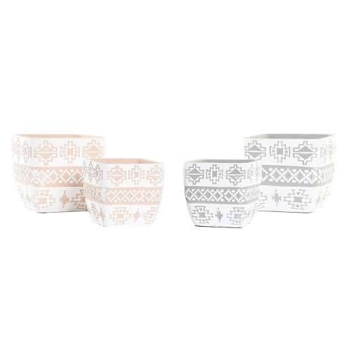 Set Tegli DKD Home Decor Siva Bež Cement Tropsko (2 kom.) (14 x 14 x 13 cm) Cijena