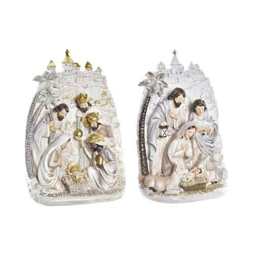 Božićne jaslice DKD Home Decor zlatan Krema Smola Pisana (18 x 9 x 25,5 cm) (2 kom.) Cijena