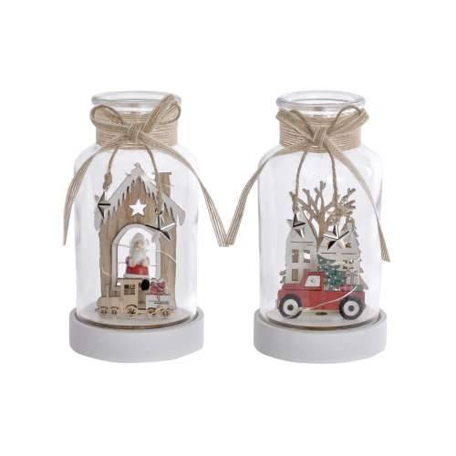 Svjetlosni ukras DKD Home Decor Crăciun Prirodno kuća (2 kom.) (9 x 9 x 17 cm) Cijena
