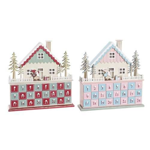 Kalendar Advent DKD Home Decor Drvo kuća (32 x 8 x 33 cm) (2 kom.) Cijena