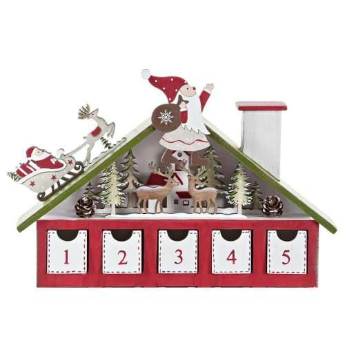 Kalendar Advent DKD Home Decor Drvo kuća (27 x 7 x 40 cm) (2 kom.) Cijena