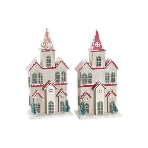 Božićni ukras DKD Home Decor kuća MDF (13 x 8 x 28 cm) (2 kom.) Cijena