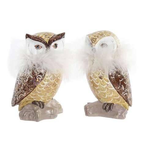 Božićni ukras DKD Home Decor Sova Smola (7,5 x 7,5 x 14 cm) (2 kom.) Cijena