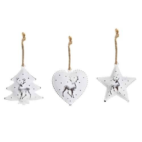 Set Božićnih Ukrasa DKD Home Decor Metal (12 x 12 x 3 cm) (3 kom.) Cijena