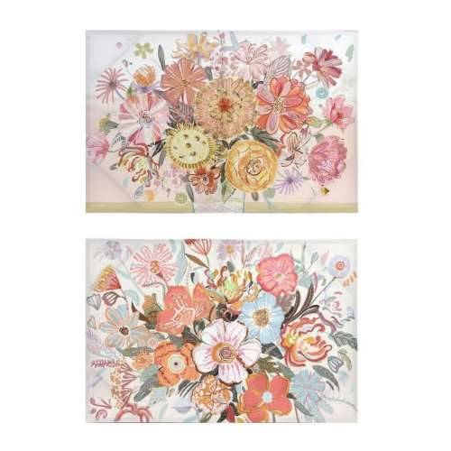 Platno DKD Home Decor Ziedi (2 kom.) (90 x 3 x 60 cm) Cijena