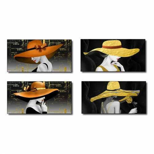 Slika DKD Home Decor Dama (100 x 2,5 x 50 cm) (4 kom.) Cijena